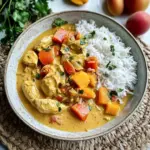 Hähnchen Curry mit Reis und Aprikosen / Mango