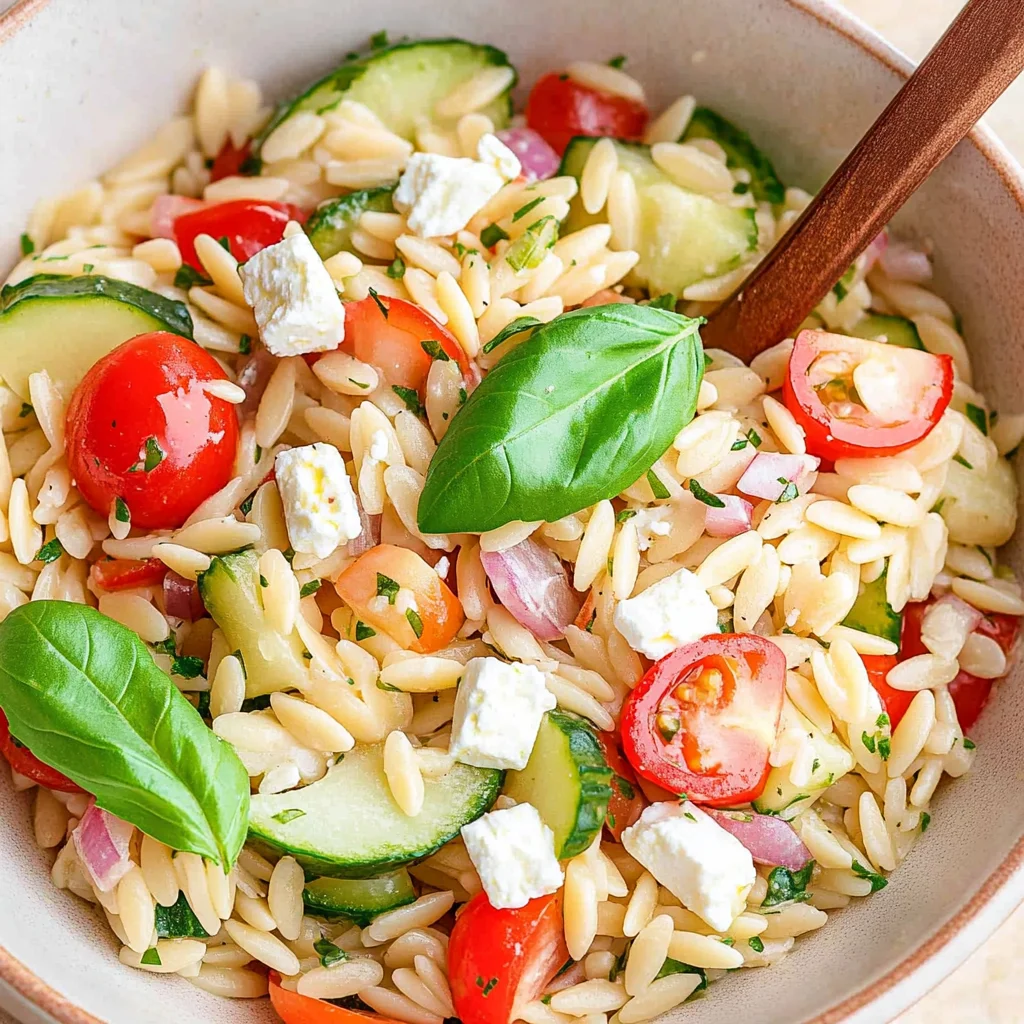 Kritharaki-Salat mit Feta - schnell & einfach