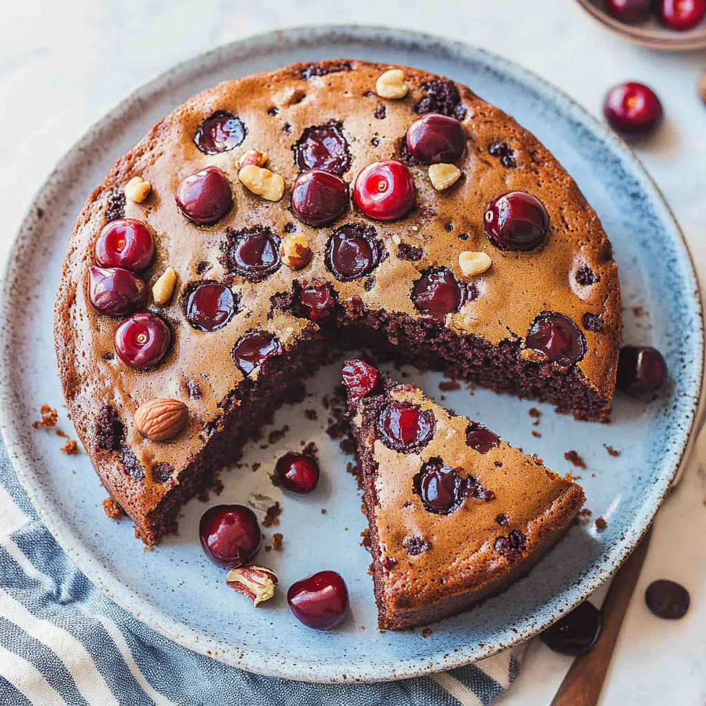 Saftiger Schoko Nuss Kirsch Kuchen
