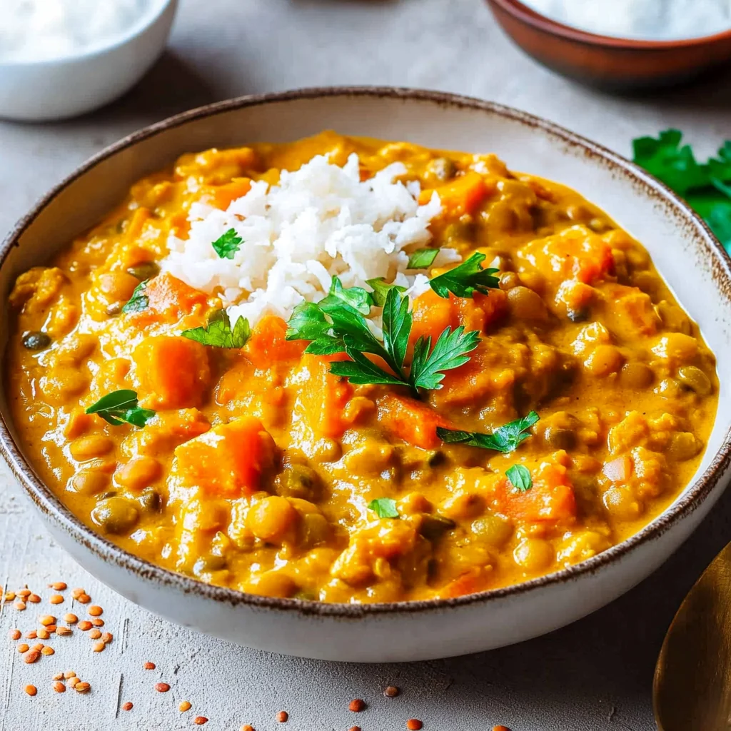 Süßkartoffel-Linsen-Curry